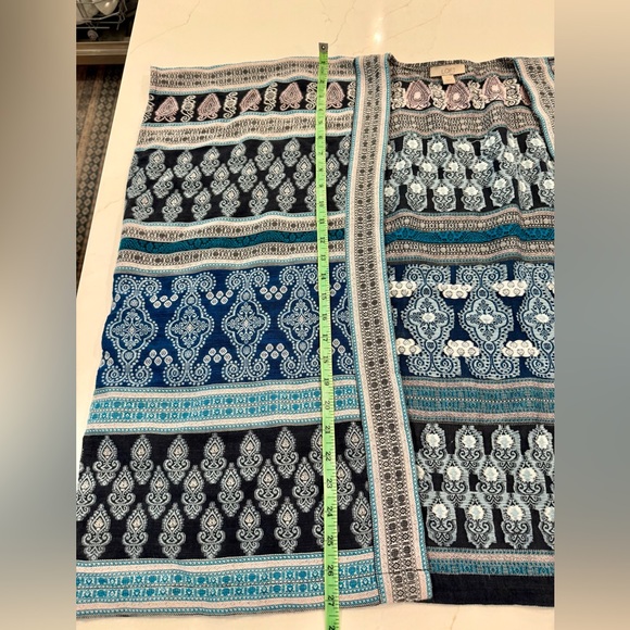 LOFT soft knit tapestry kimono wrap in blue hues - Picture 4 of 10